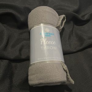 Comfort Bay Solid Gray Fleece Throw 50”x60”